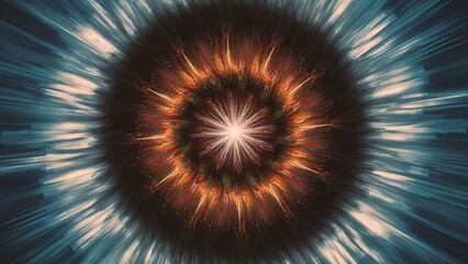 Sparkling glowing starburst background. Abstract light speed motion explosion blur texture.