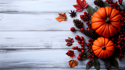 Festive Autumn Decor From Pumpkins Berries And Lea