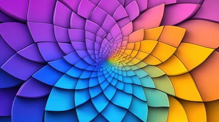 Obraz premium A fragmented jigsaw puzzle forming a vibrant, kaleidoscopic pattern, psychedelic colors, abstract, 3D rendering