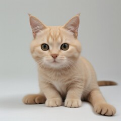 Obraz premium Adorable Tabby Cat Sitting on White Background