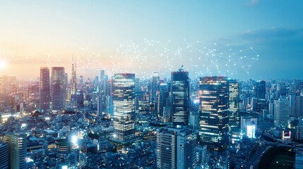 Fototapeta premium Smart city AI governance