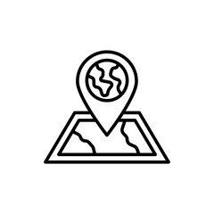 World map outline icons, minimalist vector illustration ,simple transparent graphic element .Isolated on white background