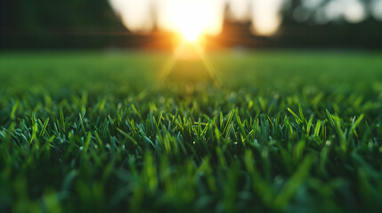 Field Hockey Pitch Sunny Day Stained