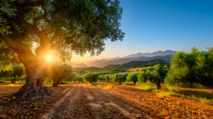Field With Centuries Old Olive Trees Spain