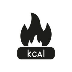 Calorie Burn Silhouette Icon. Energy Expenditure and Metabolic Activity for Health and Fitness. Weight Management Pictogram. Isolated Vector Illustration