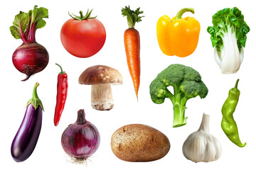 PNG organic vegetable set, transparent background