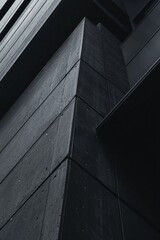 Obraz premium Minimalist aesthetic design of dark architecture theme focuses on shapes and patterns