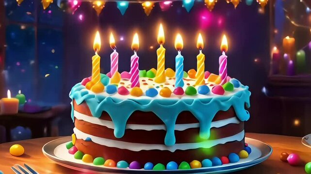 birthday cake with candles