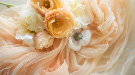 Delicate peach and buttery yellow shades evoking warmth and serenity  AI generated illustration