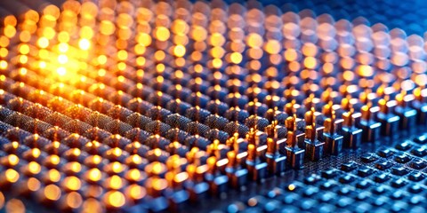 Fototapeta premium Close-up of a thermal interface material with a shallow depth of field, highlighting the texture and granularity of the material