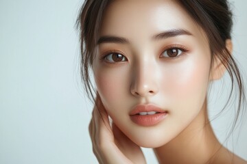 close up beauty asian young woman, facial and skin treatment. 
