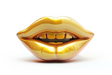 Obraz premium A money mouth face emoji icon with a glossy surface isolated background