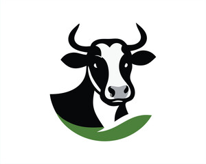 cow on a white vector