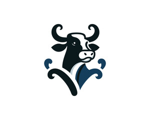 Cow logo vector. Animal farm. Cow icon. Dairy product symbol vector illustration.