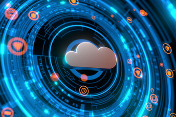 Internet infrastructure concept. Abstract technology background. 3D rendering.