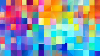 Bright Colorful Squares in Gradient Tones Abstract Background