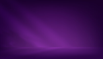 Purple Background 3d Studio Room with Spotlights for Product Display,Dark Violet futuristic with light,shadow gradient on wall and floor.Modern abstract backgrounds design for technology