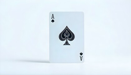 Ace of spades card isolated on a plain white background