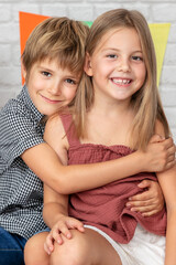 Best friends hugging