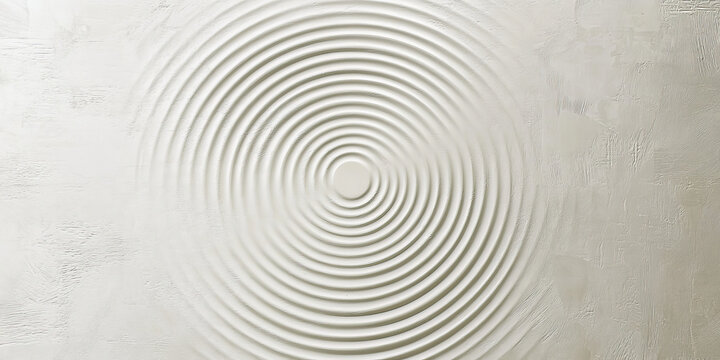 A light white textured surface with a smooth, satin-like finish, accented by faint, concentric circles that radiate outward.