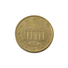 50 cent Euro Coin Featuring Brandenburg Gate