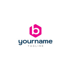 Modern b letter based hexagon logo design.