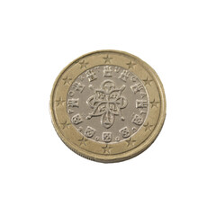 one euro coin detailed shining showing details colseup