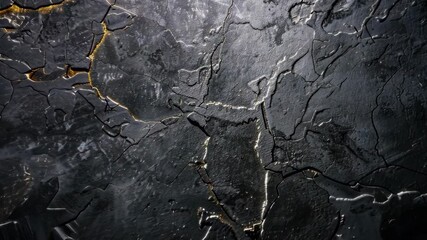 Exploring the unique textures and patterns of cracked dark stone surfaces in modern architectural design