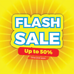 Flash Sale banner template design.With Text Effect.