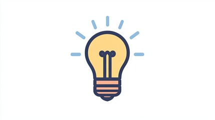 Line icon of a lightbulb, symbolizing ideas and creativity, with a simple, modern style.