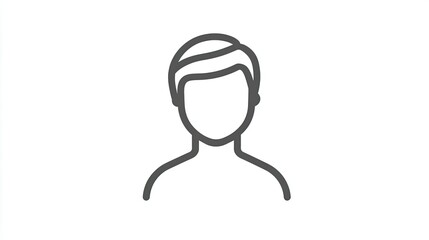 Obraz premium Line icon of a person, representing individuality and identity, in a clean, minimalist design.