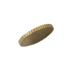 euro coin side view isolated in white