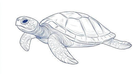 Simple line drawing of a turtle, representing longevity and patience with clean lines.