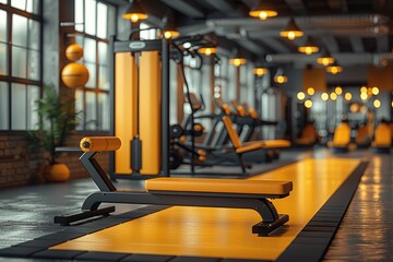 Fototapeta premium Top View of gym room for training and sports