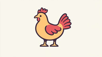 Simple line icon of a chicken, representing poultry farming with minimal detail.