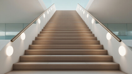 Empty Steps Against Wall