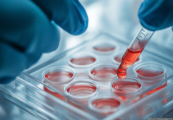 scientist working in laboratory; cell culture for DNA research