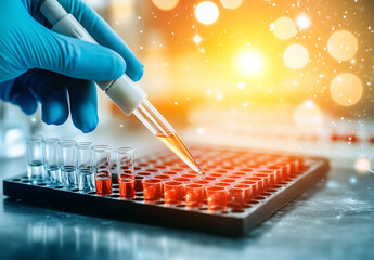 scientist working in laboratory; cell culture for DNA research