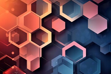 Fototapeta premium Vibrant Abstract Geometric Background with Colorful Hexagons