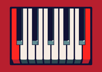 Naklejka premium Piano Keys Ink 