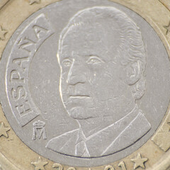 euro coin colse-up detailed