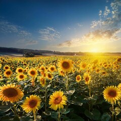 Obraz premium Field of sunflowers