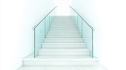 Fototapeta premium Modern transparent staircase leading to bright space