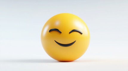 Fototapeta premium A 3D cartoon emoji with a smirk and half-closed eyes, expressing confidence or sassiness, on a white background 