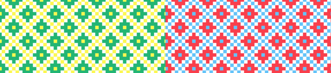 Fototapeta premium geometric seamless pattern colorfull tribe traditional square background