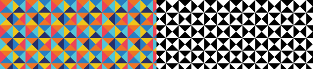 triangle and square geometric modern tile seamless pattern