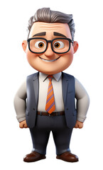 fat body boss businessman character, isolated on transparent background, generated ai