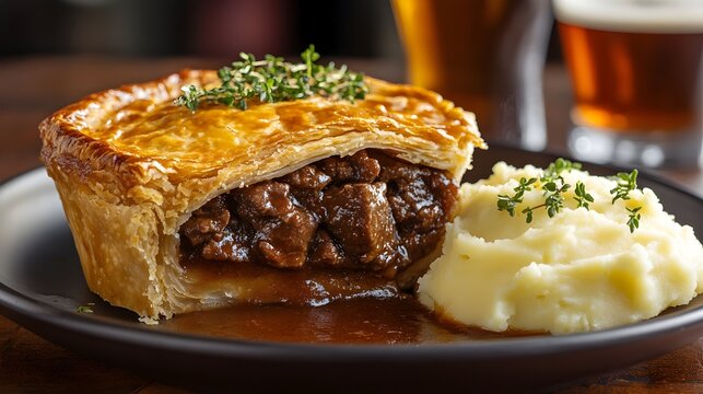 Savory Beef and Ale Pie with a Rich Hearty Filling and Flaky Crust