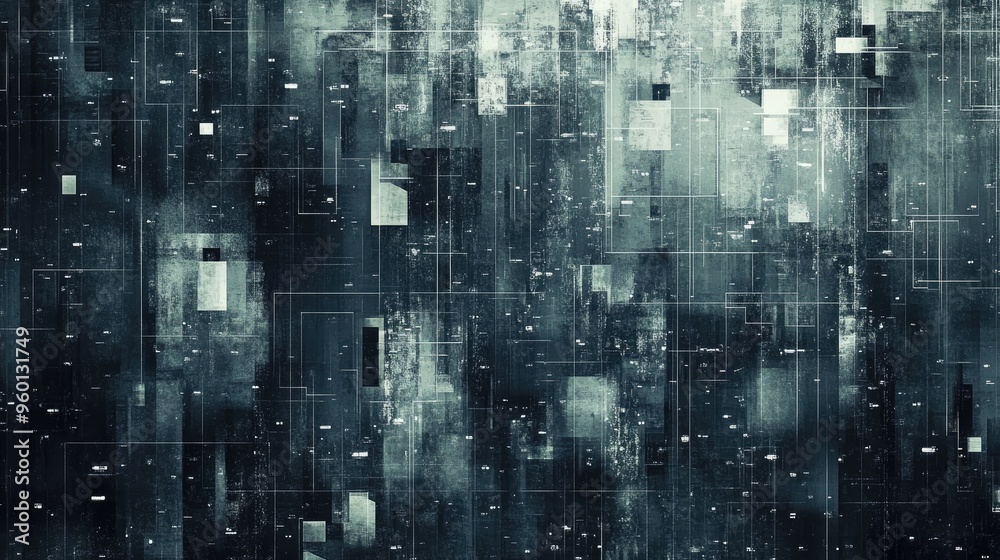 Fototapete abstract gray digital pattern, offering a futuristic and tech-oriented backdrop
