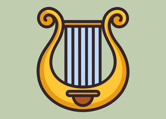 Lyre Icon on Transparent Background 
